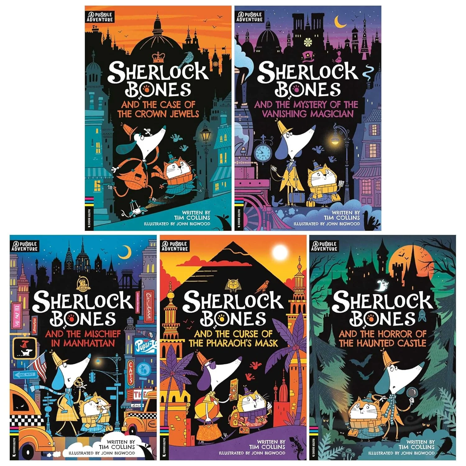 Adventures of Sherlock Bones 5 Book Set by Tim Collins – Funny Mystery Adventure Collection for Kids - Image 4