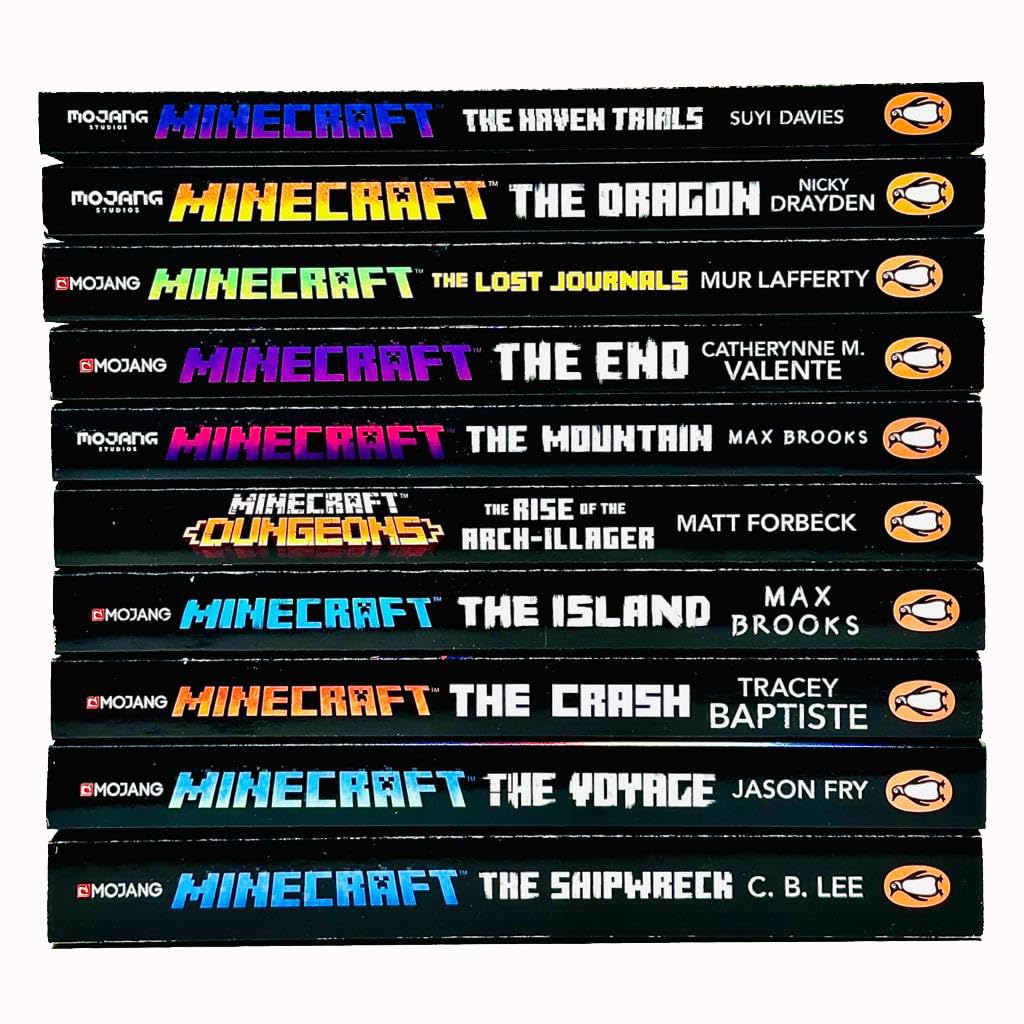 An Official Minecraft Novels 10 Books Collection Set (The Shipwreck, The Voyage, The Crash, The Island, The Rise of the Arch Illager, The Mountain , The End, Lost Journals, Dragon & Haven Trials) - Image 2