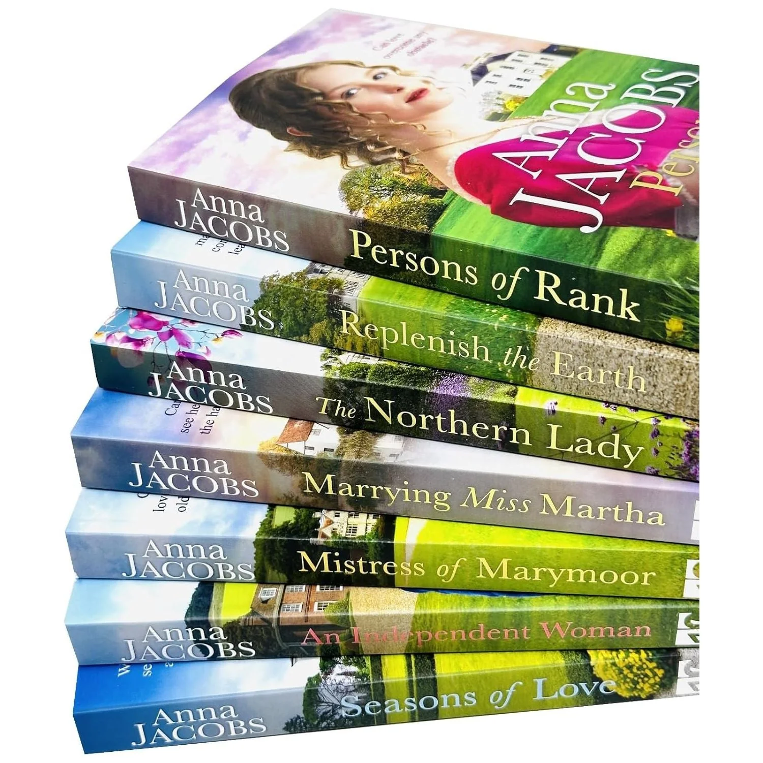 Anna Jacobs Collection 7 Books Set (The Northern Lady, Persons of Rank, Marrying Miss Martha, Mistress of Marymoor, Replenish the Earth, Seasons of Love, An Independent Woman) - Image 3