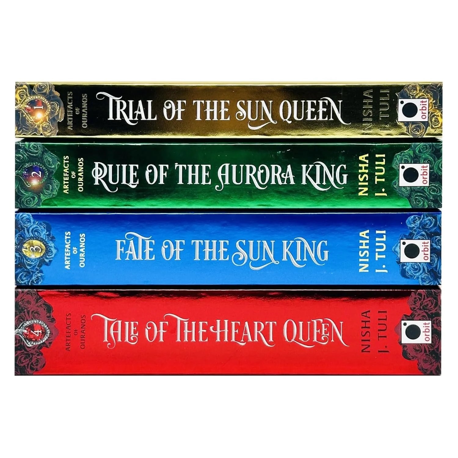 Artefacts of Ouranos Series 4 Books Collection Set By Nisha J. Tuli (Trial of the Sun Queen, Rule of the Aurora King, Fate of the Sun King and Tale of the Heart Queen) - Image 2