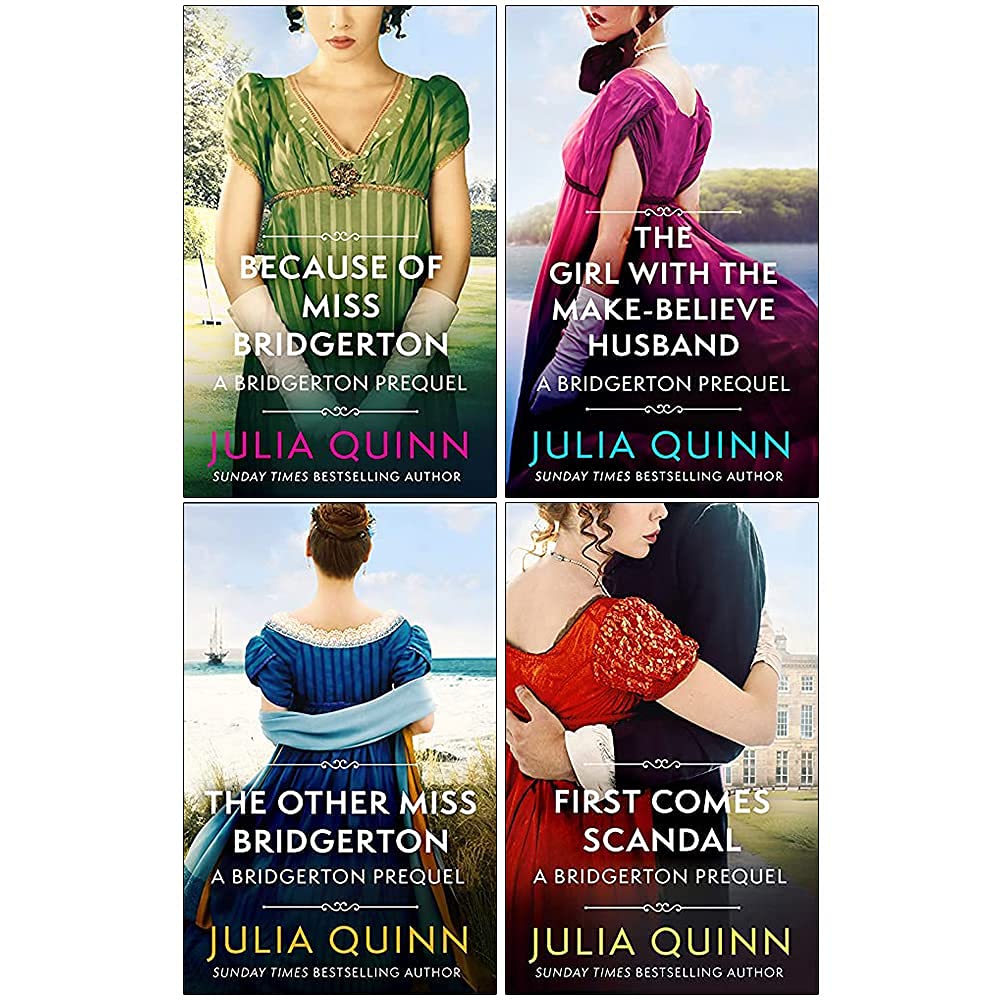 Bridgerton Prequels Rokesbys Series 4 Books Collection Set By Julia Quinn (Because of Miss Bridgerton, The Girl with the Make-Believe Husband, The Other Miss Bridgerton &amp; First Comes Scandal) - Image 2