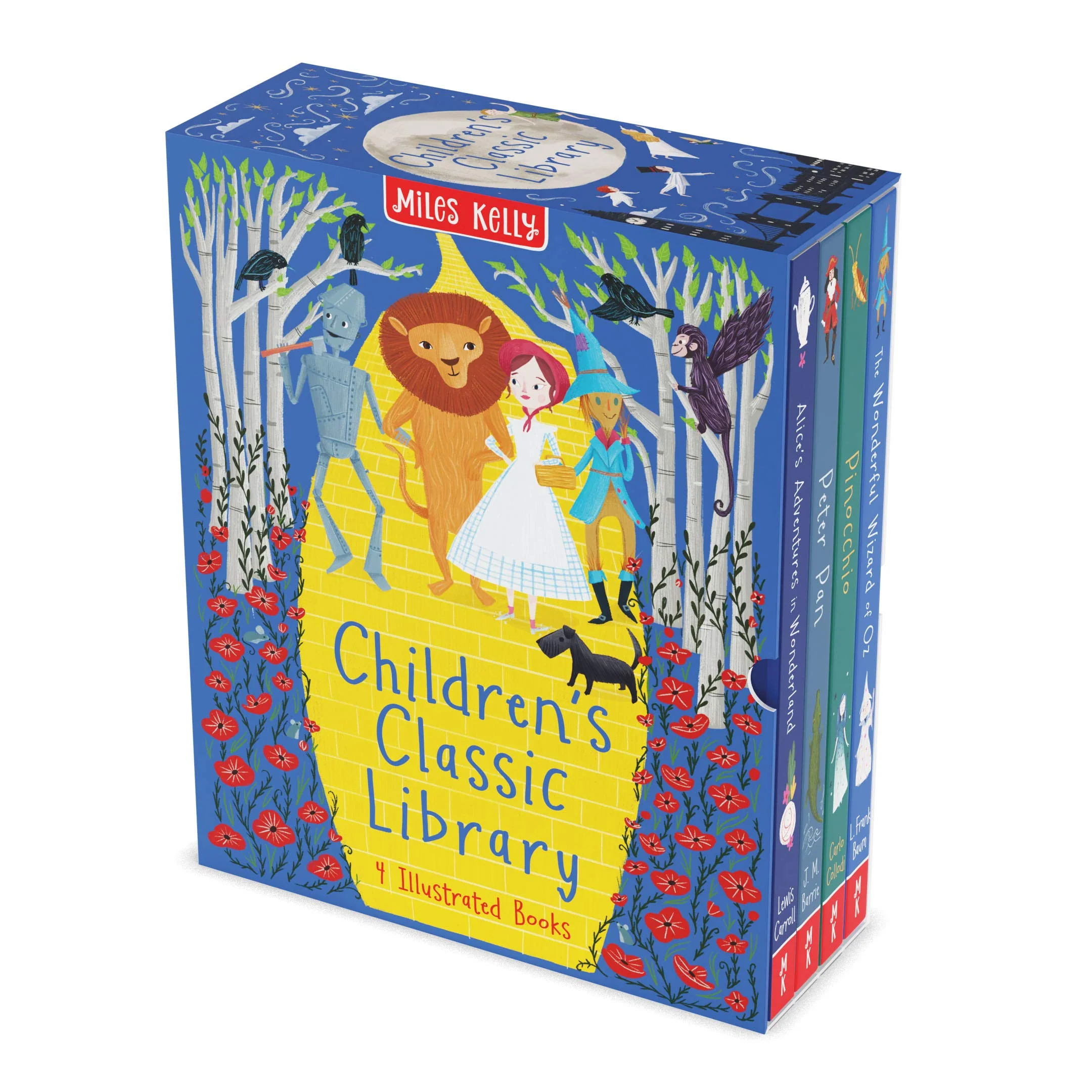 Children's Classic Library 4 Books Slipcase Gift Set (Alice's Adventures in Wonderland, Peter Pan, Pinocchio and The Wonderful Wizard of Oz)