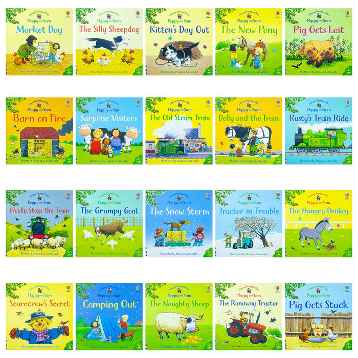 Usborne Farmyard Tales Poppy and Sam Series 20 Books Collection Box Set By Heather Amery (The Hungry Donkey, Camping Out, Tractor in Trouble & More) - Image 5