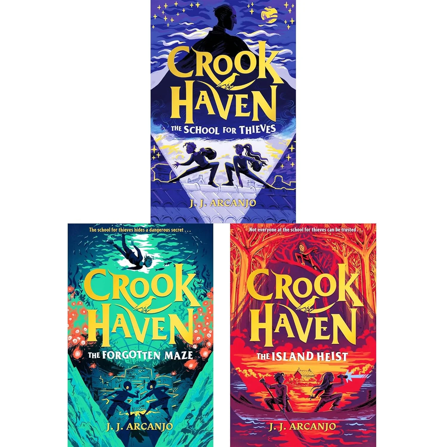 Crookhaven Series Collection by J.J. Arcanjo (3 Books Set): The School for Thieves, The Forgotten Maze, The Island Heist - Image 2
