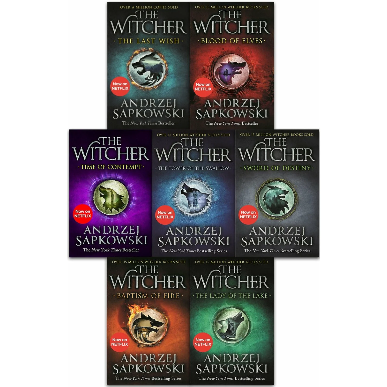 The Witcher Series by Andrzej Sapkowski – 8 Books Collection Set | The Last Wish, Sword of Destiny, Blood of Elves, Time of Contempt, Baptism of Fire, Tower of the Swallow, Lady of the Lake & Season of Storms - Image 2