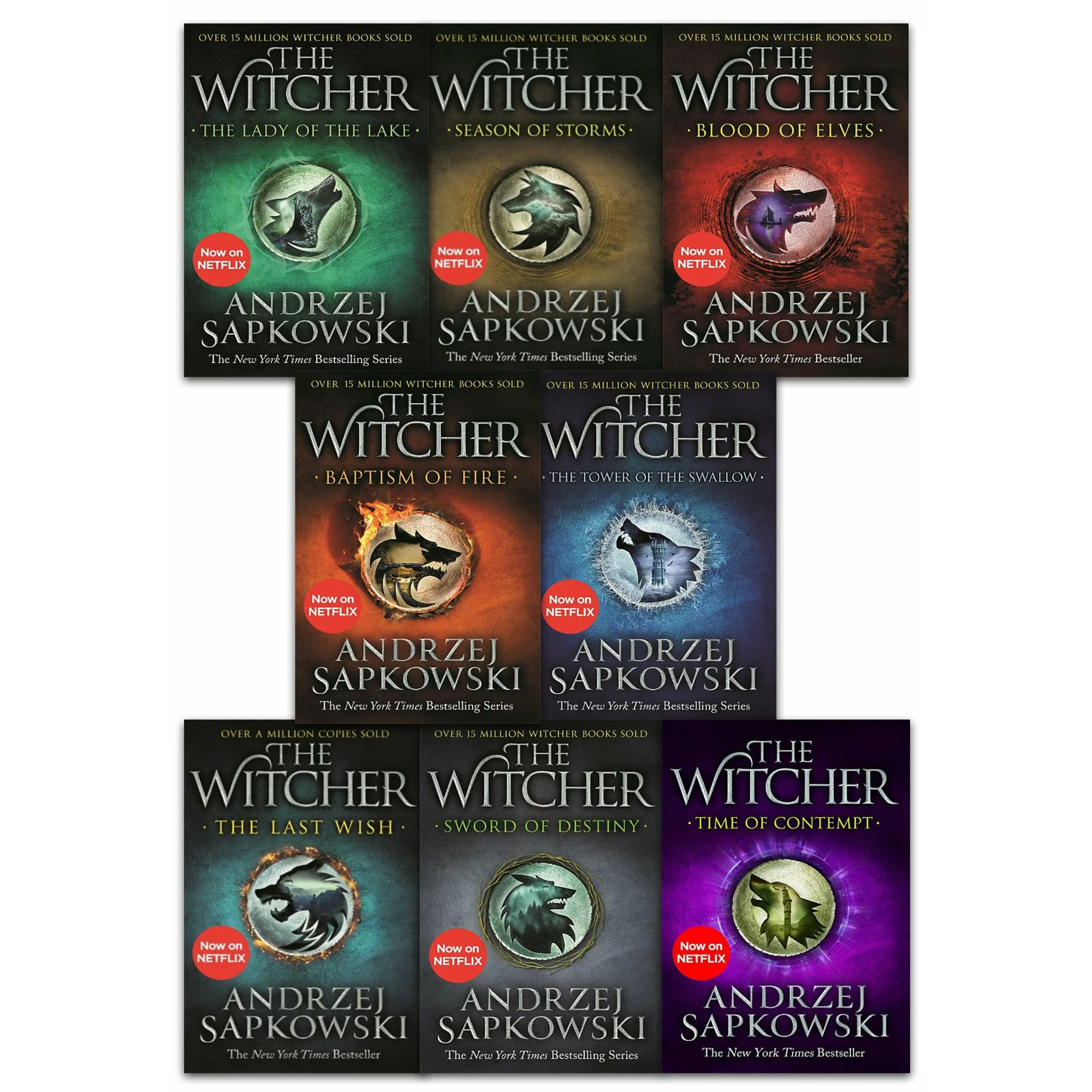 The Witcher Series by Andrzej Sapkowski – 8 Books Collection Set | The Last Wish, Sword of Destiny, Blood of Elves, Time of Contempt, Baptism of Fire, Tower of the Swallow, Lady of the Lake & Season of Storms - Image 3