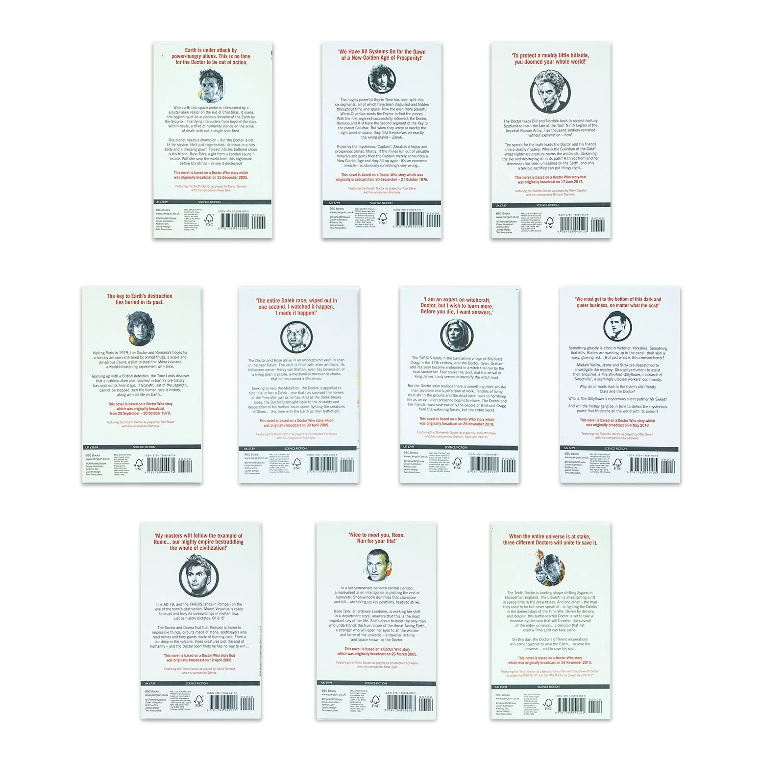 Doctor Who: Target Collection 10 Books Set (The Pirate Planet, City of Death, Crimson Horror, Day of the Doctor, Dalek, Fires of Pompeii, Rose, Eaters of Light, Witchfinders, Christmas Invasion) - Image 9