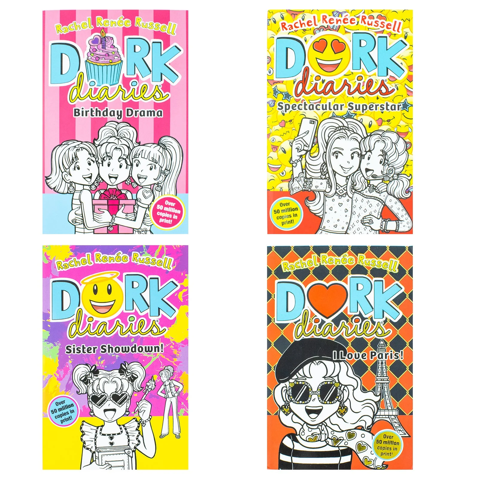 Dork Diaries Collection 4 Books Set (Volume 13-16) By Rachel Renee Russell (Birthday Drama!, Spectacular Superstar, I Love Paris!, Sister Showdown!) - Image 6