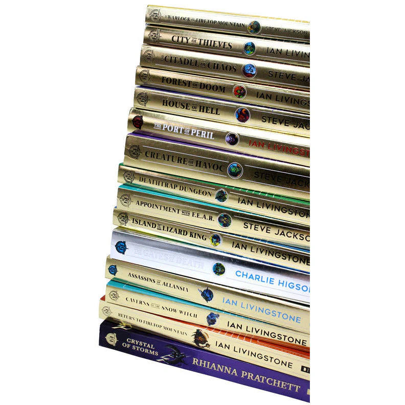 Fighting Fantasy Collection 15 Books Set by Ian Livingstone & Steve Jackson (The Warlock of Firetop Mountain, The Port of Peril, The Gates of Death & More!) - Image 2