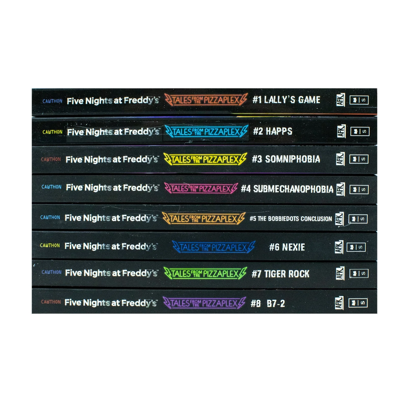 Five Nights at Freddys: Tales from the Pizzaplex Series 8 Books Collection Set By Scott Cawthon (Lally's Game, Happs, Somniphobia, Submechanophobia, The Bobbiedots Conclusion, Nexie, Tiger Rock, B7-2) - Image 2
