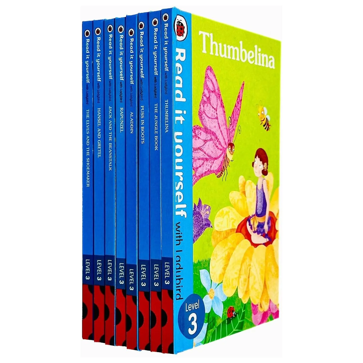 Ladybird Read It Yourself Tuck Box Level 3: 8 Books Box Set (The Elves and the Shoemaker, Hansel and Gretel, Jack and the Beanstalk, Rapunzel, Aladdin, Puss in Boots, The Jungle Book, Thumbelina) - Image 5