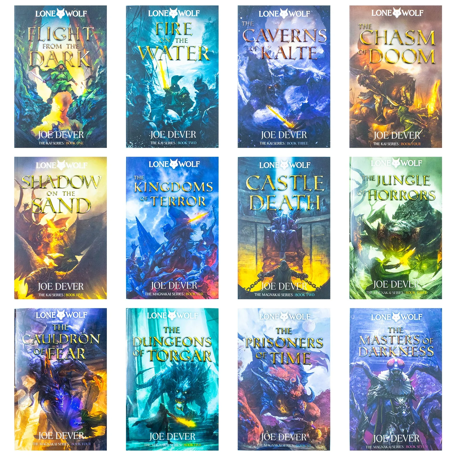 Lone Wolf Series Books 1-12 Collection Set By Joe Dever (Flight from the Dark, Fire on the Water, Caverns of Kalte, Chasm of Doom, Shadow on the Sand, The Kingdoms of Terror, Castle Death & More) - Image 7