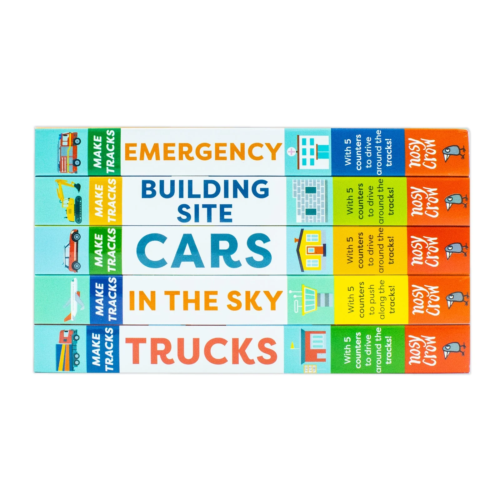 Make Tracks Series 5 Books Collection Set (Emergency, Building Site, Cars, In The Sky, Trucks) - Image 3