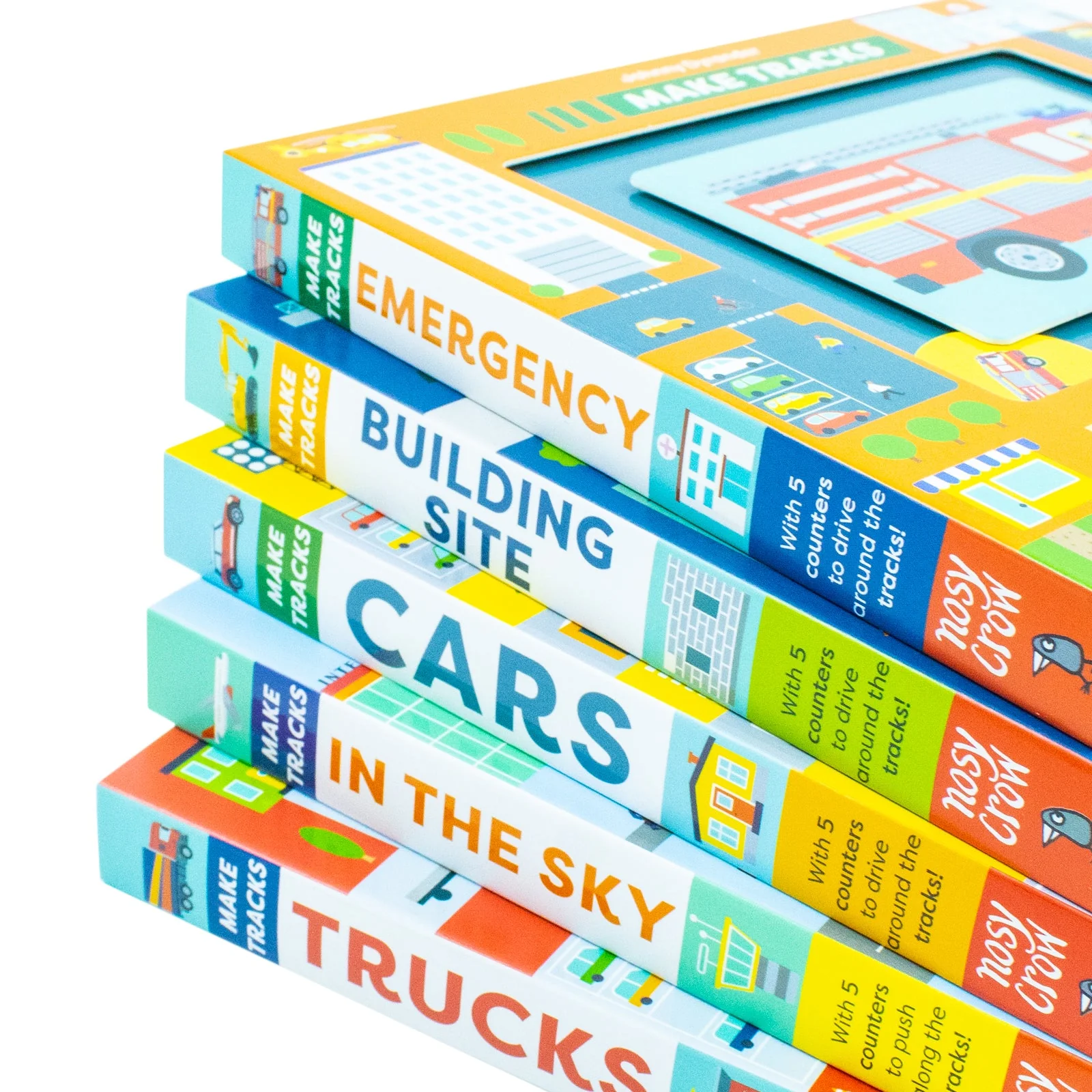 Make Tracks Series 5 Books Collection Set (Emergency, Building Site, Cars, In The Sky, Trucks) - Image 4