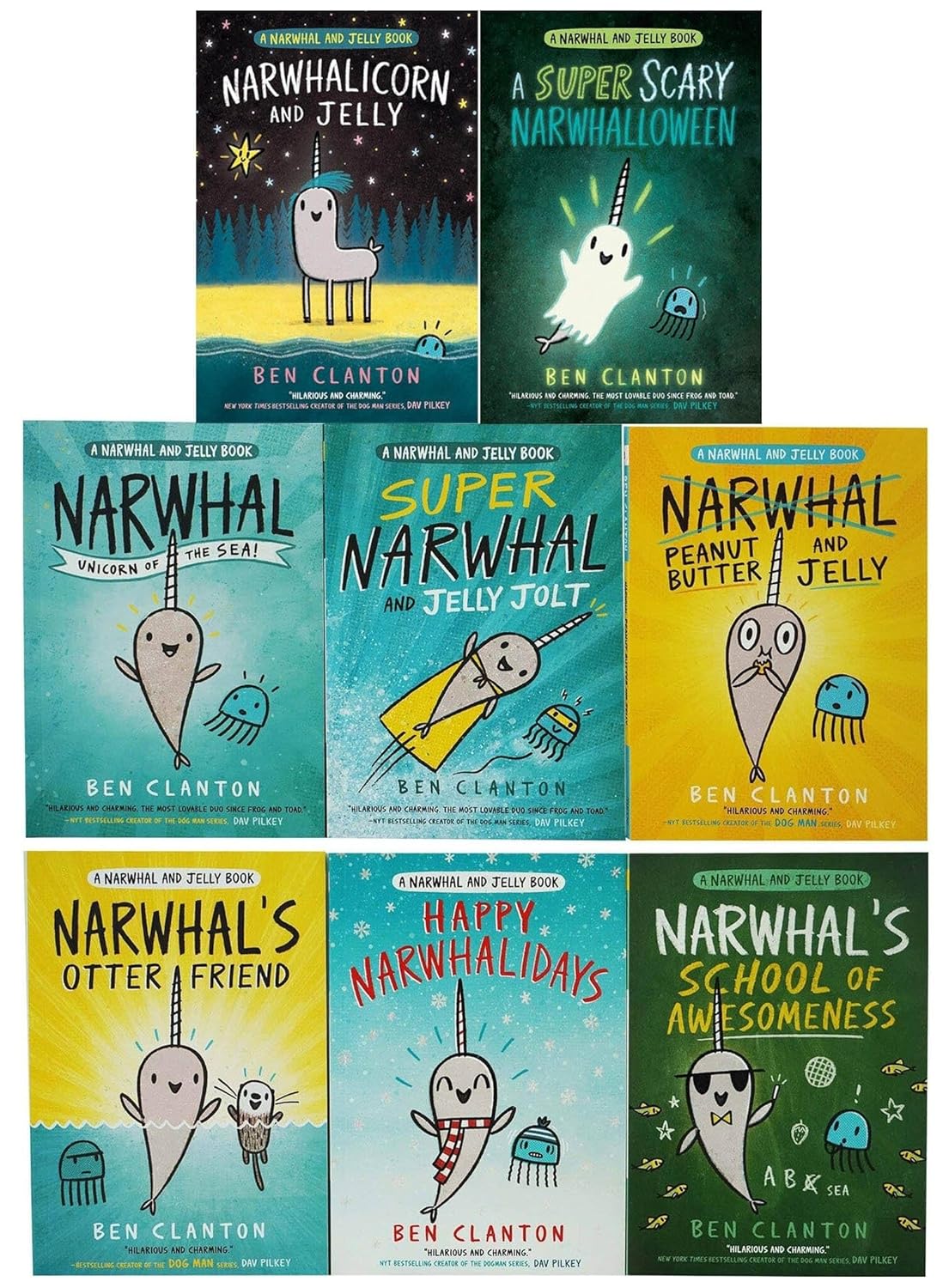 Narwhal and Jelly Series 8 Books Collection Set (Narwhal: Unicorn of the Sea!, Super Narwhal and Jelly Jolt, Peanut Butter and Jelly, Narwhal's Otter Friend, Happy Narwhalidays & 3 More) - Image 4