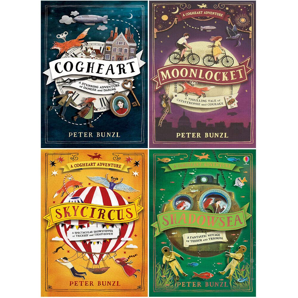 Cogheart Adventures Series – 4 Book Collection Set by Peter Bunzl | Steampunk Fantasy Adventure for Kids & Teens