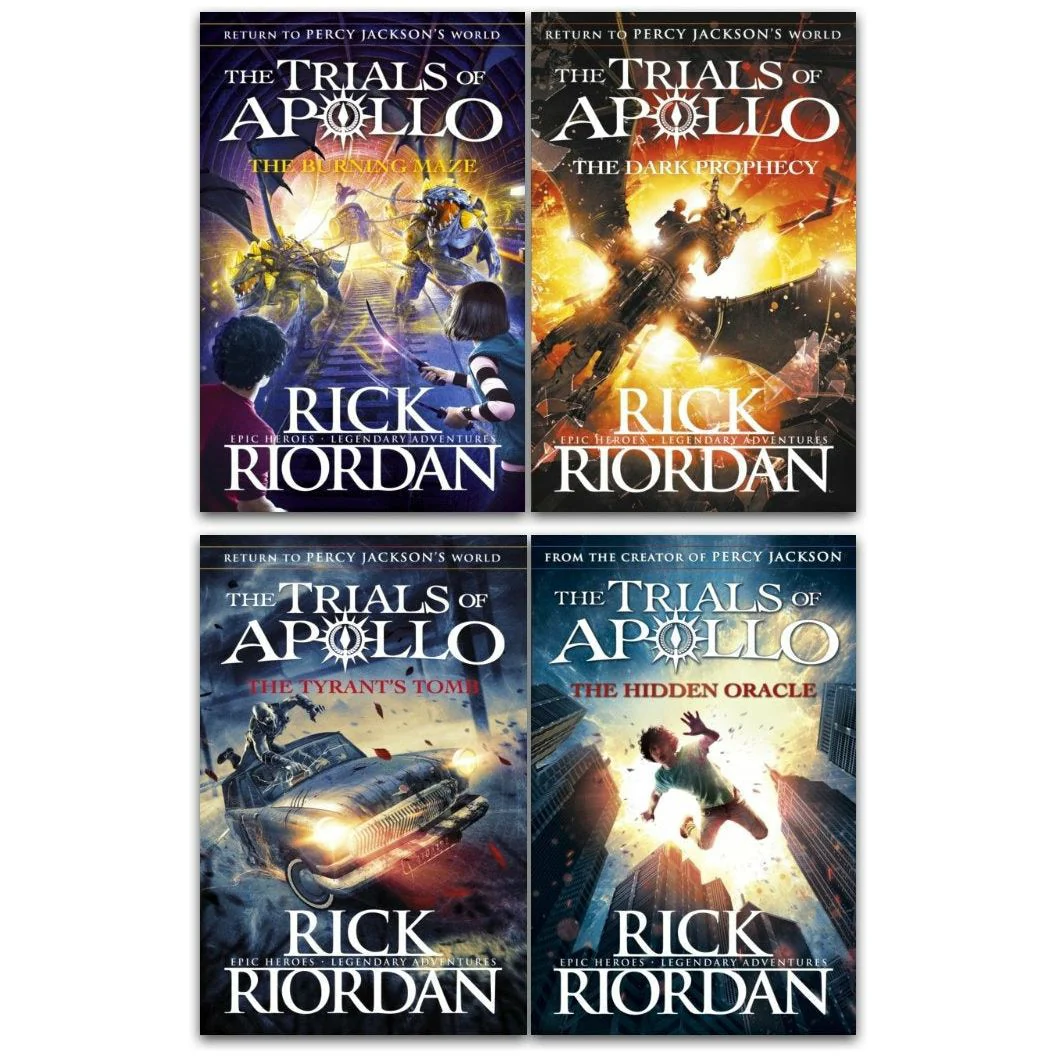 Rick Riordan Trials of Apollo Collection 4 Books (Dark prophecy, Hidden Oracle, Burning Maze, The Tyrants Tomb) - Image 2