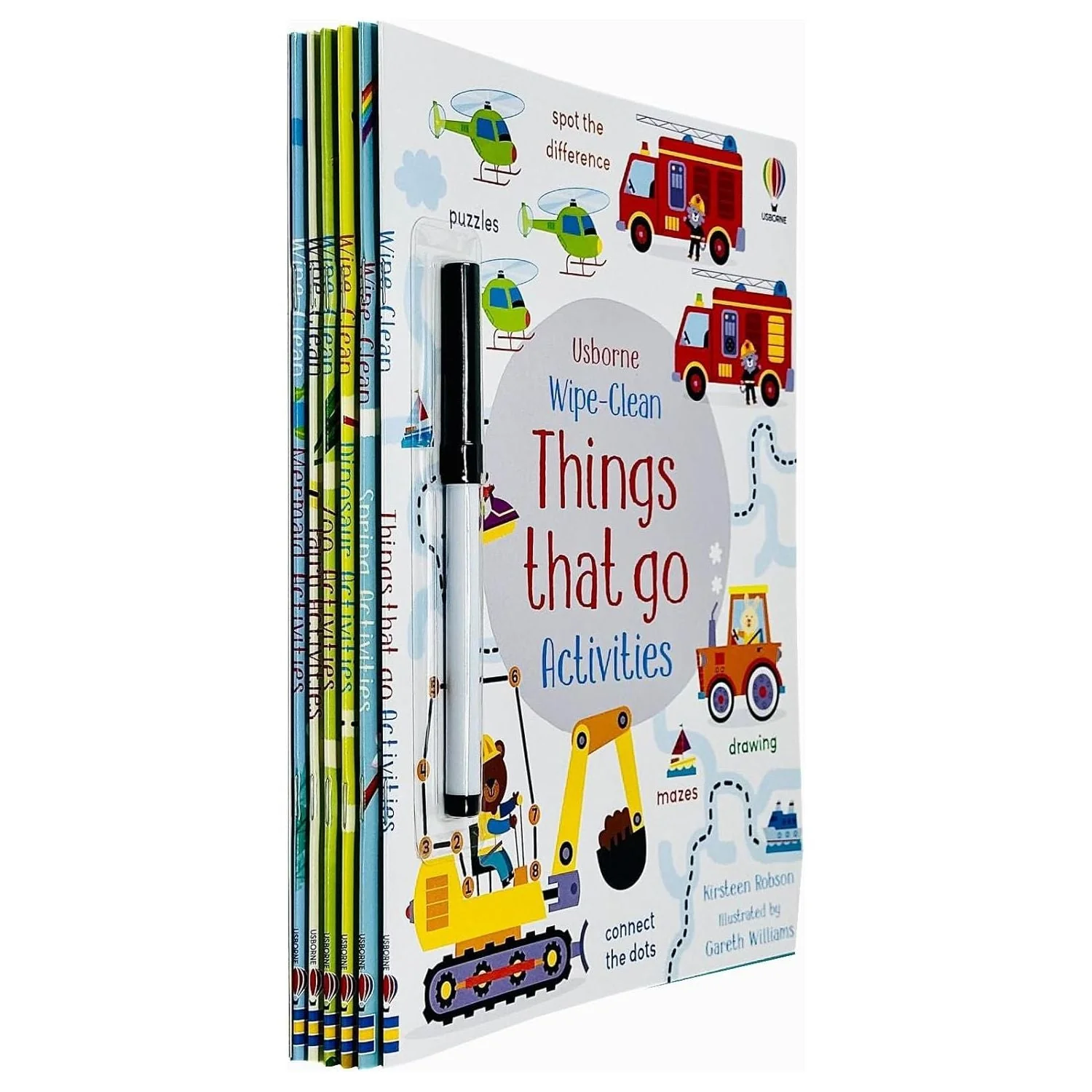 Usborne Wipe Clean Activities 6 Books Collection Set By Kirsteen Robson(Dinosaur Activities, Zoo Activities, Things that Go Activities, Mermaid Activities, Spring Activities & Fairy Activities) - Image 2