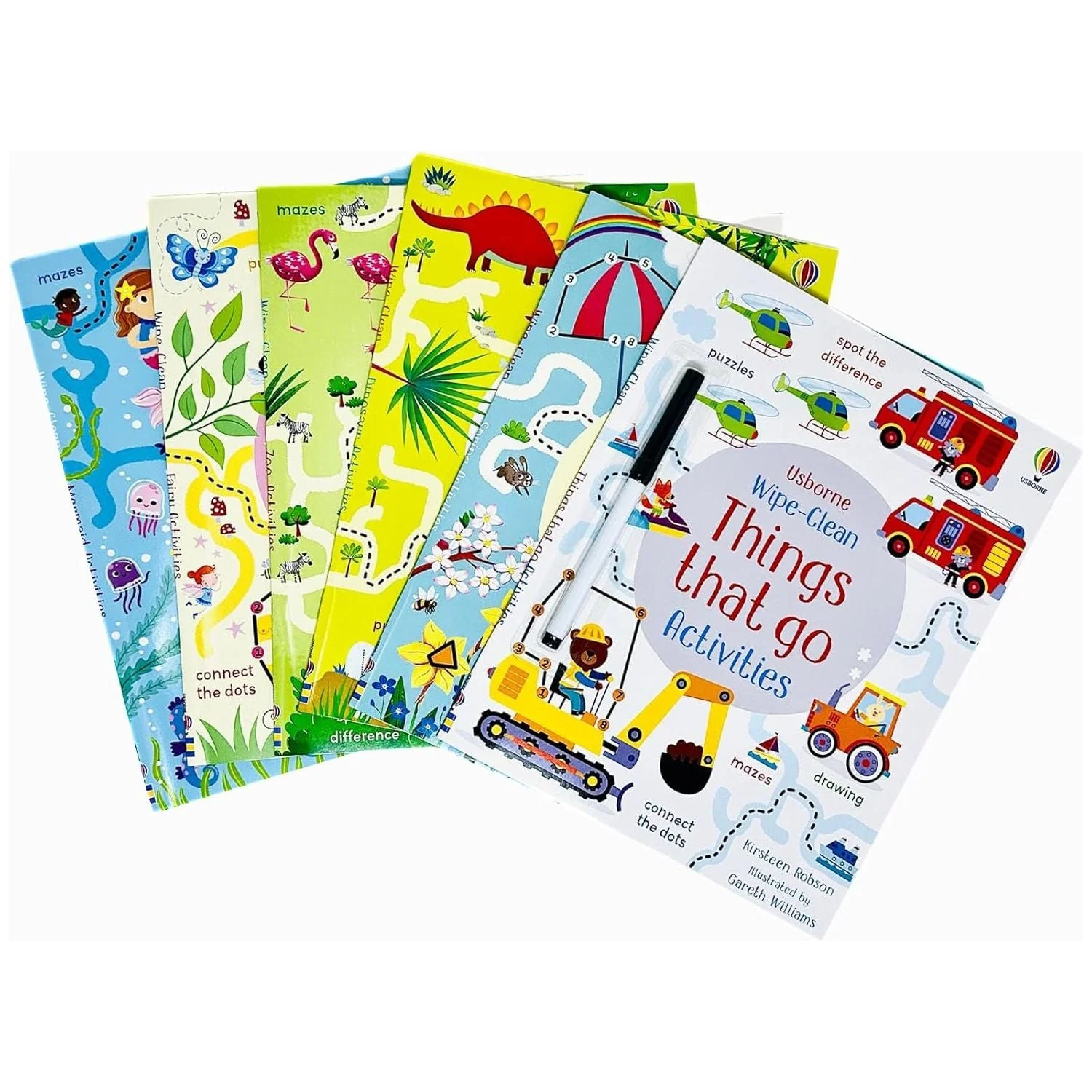 Usborne Wipe Clean Activities 6 Books Collection Set By Kirsteen Robson(Dinosaur Activities, Zoo Activities, Things that Go Activities, Mermaid Activities, Spring Activities & Fairy Activities) - Image 3